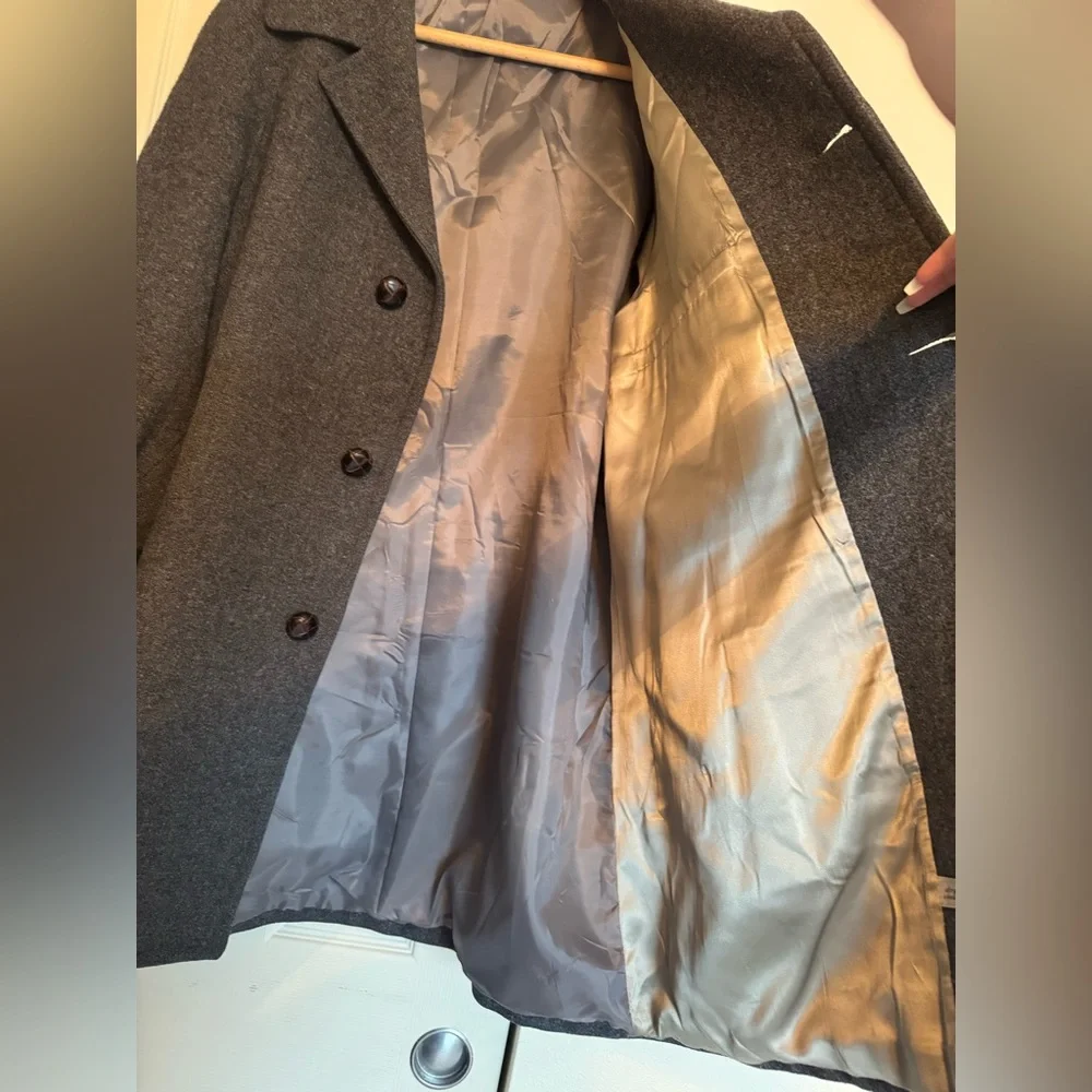 Vintage, Rare- Pendleton Gray Pea Coat Wool Tailored - Picture 3 of 9
